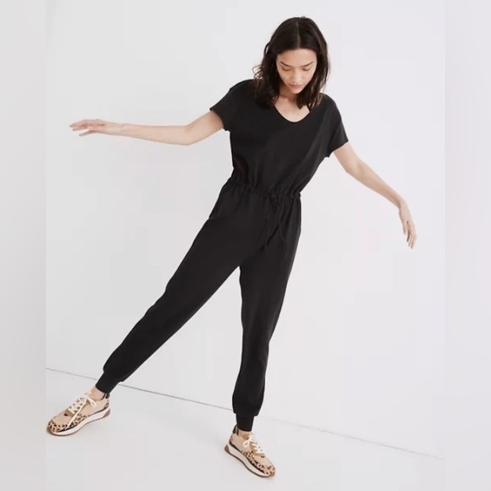 NWT Madewell extremely soft drawstring black jumpsuit